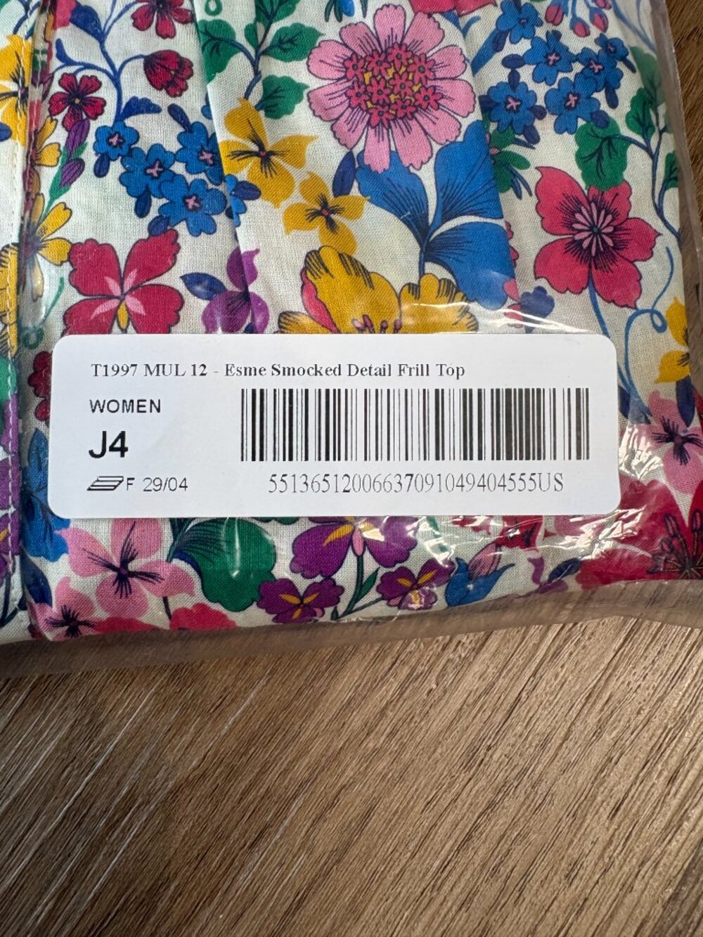 NWT Boden Esme Smocked Detail Frill Top floral blouse size US 8 UK 12 M garden - Picture 8 of 9